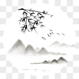 自宅にて、久しぶりに軸装。 遠方湖面山水図。 竹雀図。 #水墨画