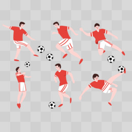 踢足球的人卡通手绘免扣元素