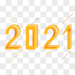 黄色剪纸风格2021数字元素