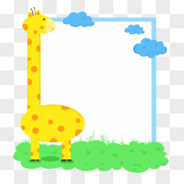 可爱长颈鹿动物边框元素pngpsd卡通手绘创意长颈鹿元素pngpsd唯美卡通