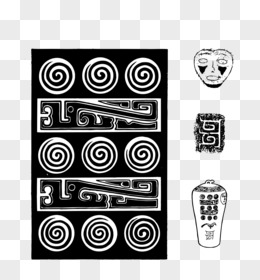 青铜纹样扇形