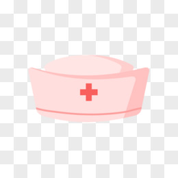 卡通手绘粉色护士帽元素