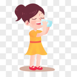 喝水解渴pngai手绘卡通小女孩喝水插画免抠元素pngpsd您是不是想找