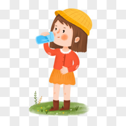 小女孩喝水头像图片