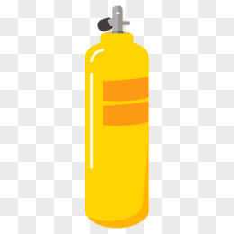 扁平风格黄色氧气瓶矢量元素pngai手绘卡通氧气瓶免抠素材pngai卡通