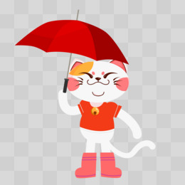 猫打伞的头像图片