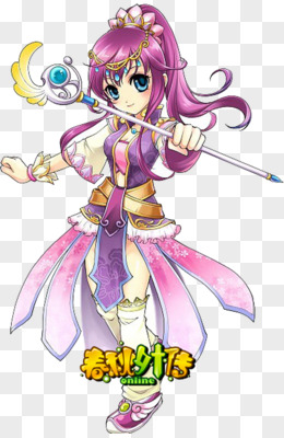 动漫人物挥舞魔法是少女