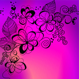 紫色简笔画花边图片