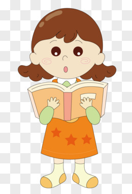 读书的小女孩插画人物素材pngpsd手绘读书的小女孩pngpsd读书的人读书