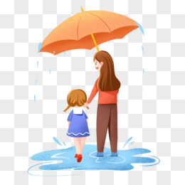 妈妈给女儿撑伞的图片图片