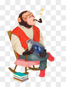 卡通抽烟猩猩pngpng手绘卡通小猴子免抠元素pngpsd猩猩司机pngpng猩猩