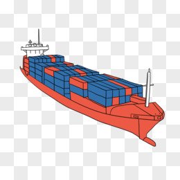 卡通集装箱船运输船货船素材