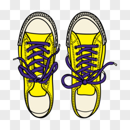 卡通黄色帆布鞋元素