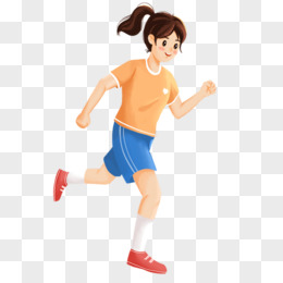 奔跑的女孩免抠元素pngpsd一组矢量卡通涂鸦风考试加油手举牌装饰套图