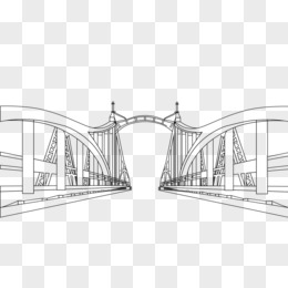 手绘线稿厦门集美大桥风景素材pngai卡通简笔画厦门旅游地图素材png