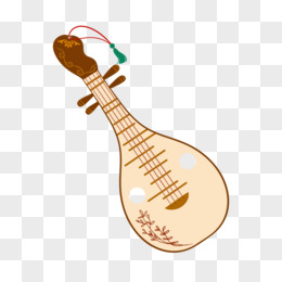 古代乐器阮琴手绘素材