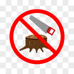 禁止砍伐树标志木元素