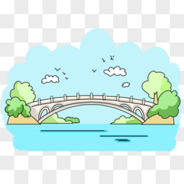 桥的结构图卡通图片